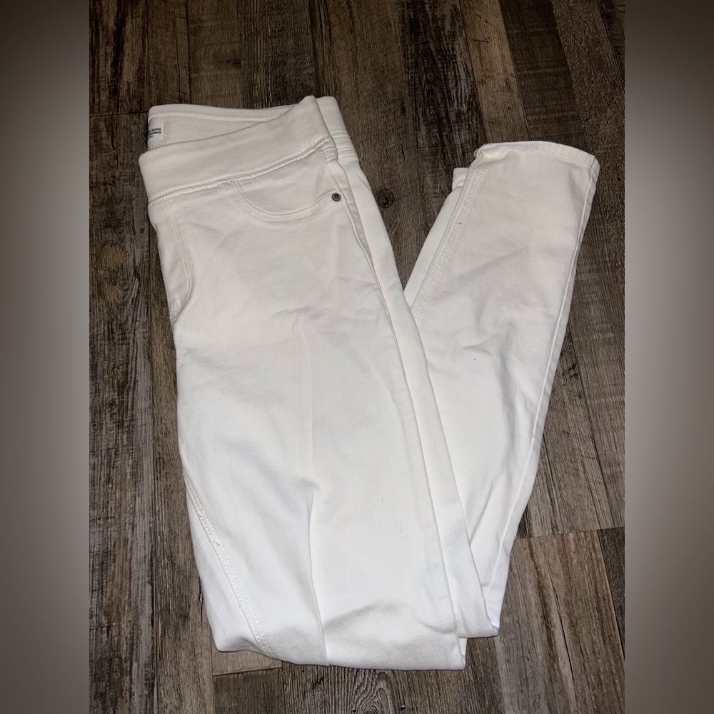 Old Navy Rockstar Super Skinny Mid Rise White  Distressed Jeans Size 10